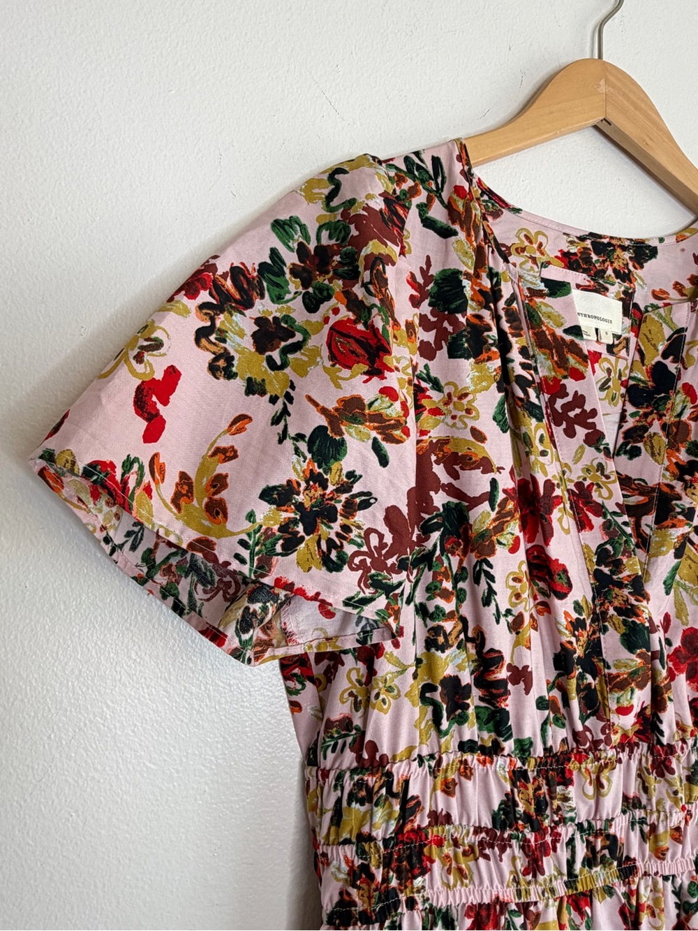NEW Anthropologie Somerset Tiered Floral Smocked Maxi Dress in Pink Rose Size S - Picture 10 of 14